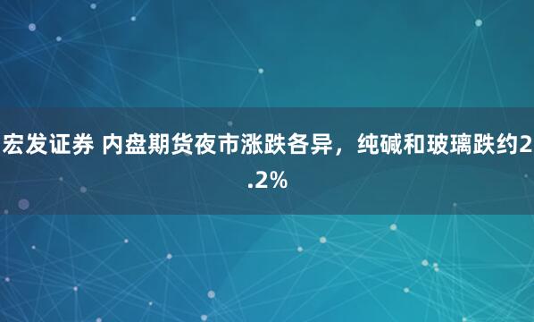 宏发证券 内盘期货夜市涨跌各异，纯碱和玻璃跌约2.2%