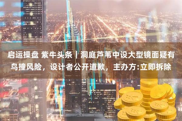 启运操盘 紫牛头条｜洞庭芦苇中设大型镜面疑有鸟撞风险，设计者公开道歉，主办方:立即拆除